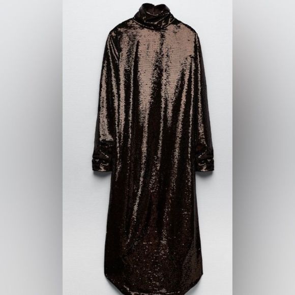 NWT ZARA SEQUIN KNIT DRESS SIZE SMALL - Picture 8 of 12